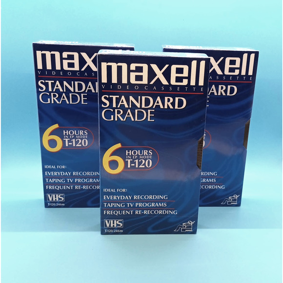 VHS VCR Tapes NEW & SEALED 3 Set of Maxwell 6-Hour Blank Tapes - Picture 8 of 8